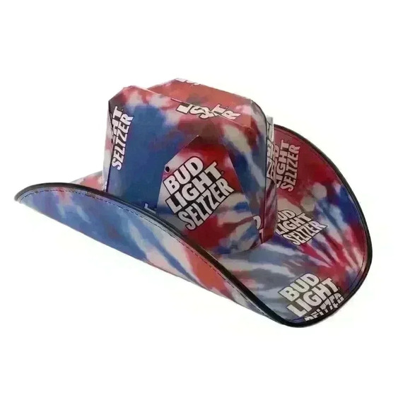 Bud Light Seltzer Cowboy Cowgirl Cardboard Beer Box Hat One Size Adult - Picture 5 of 5